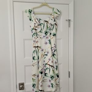 Cream Midi Dress with white flowers